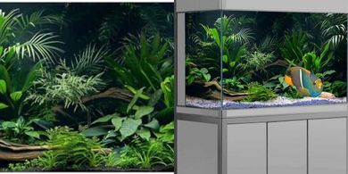 Tropical Fish Tank Background with Riverbed & Branches (36x18", 6 Tapes)
