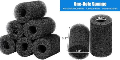 Aquaneat 6-Pack Aquarium Filter Sponges (0.8" Intake)
