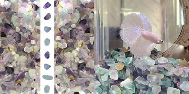 Gemshan Fluorite Aquarium Gravel (7-9mm), Colorful Fish Tank Decor
