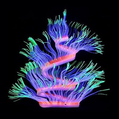 WishLotus Glowing Silicone Coral Aquarium Ornaments (Green)
