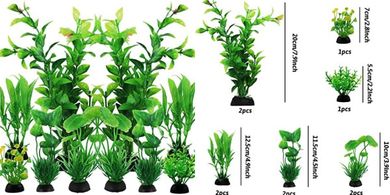 PietyPet Aquarium Plants: 10 Realistic Green Plastic Decorations
