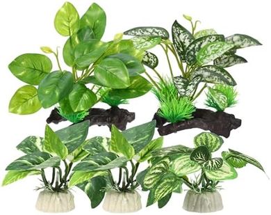 Betta Silk Plant Aquarium Set (Green, 5pcs)
