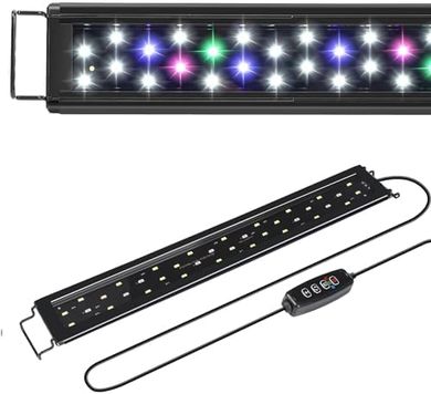 AQUANEAT LED Aquarium Light: 18-24" Tank, Timer, Adjustable Brightness, Full Spectrum
