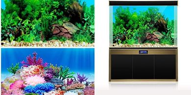 ZIIYAN Aquarium Double-Sided Decor: Cling Decal (11.8"x24.5")