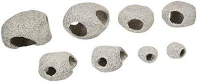 Penn-Plax Granite Aquarium Ornament Hideaway Set (8 pieces)