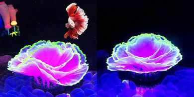 Glowing Purple Coral Aquarium Ornament
