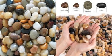 Polished River Rocks: Decorative Stones for Gardens & Aquariums (1 lb)
