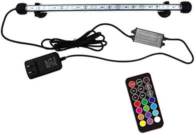 Submersible 15" LED Aquarium Light: 21 LEDs, 12 Colors, 19 Modes
