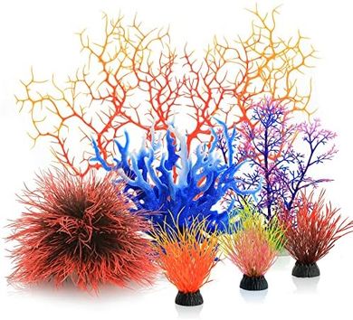 MyLifeUNIT Artificial Coral Aquarium Plants (7-Pack, Multicolor)
