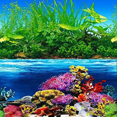 ELEBOX 20x48" Double-Sided Aquarium Background: Seaweed & Plants