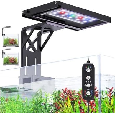 Smart Aquarium Plant Light: 7-color, adjustable, timer, 12W (7-12" tanks)
