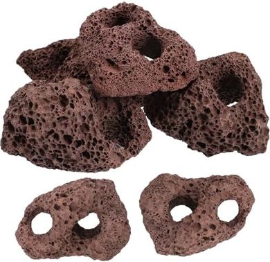 Yardwe Aquarium Volcanic Rocks: 6 Decorative Ornaments (Random Colors)
