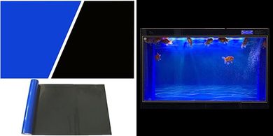 Blue/Black Aquarium Background (12"x32", 2-sided)
