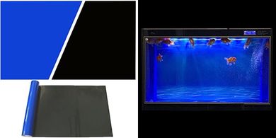 Blue/Black Aquarium Background (12"x32", 2-sided)