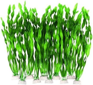 AQUANEAT Fake Seaweed: 10 Packs of 12" Tall Aquarium Plants
