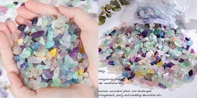 Polished Fluorite Crystal Gravel for Aquariums & Decor (0.55 lbs)
