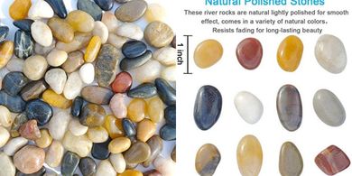 Polished River Rock Aquarium Gravel: Mixed Colors, Small Pebbles
