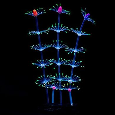 Glowing Silicone Coral Aquarium Ornament (Green)
