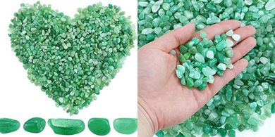 Green Aventurine Tumbled Stone Chips for Jewelry, Gardens, & Aquariums
