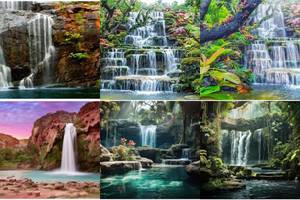 Stunning Waterfall Aquarium Backgrounds (5 Designs)