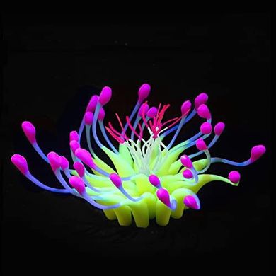 Uniclife Glowing Coral Aquarium Ornament (Yellow Silicone)
