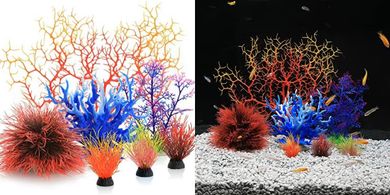 MyLifeUNIT 7-Pack Artificial Coral Aquarium Plants
