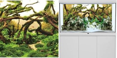 AWERT 48x24" Aquarium Background: Riverbed & Lake Vinyl