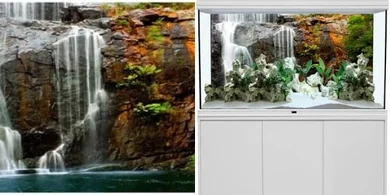 Tropical Waterfall Aquarium/Reptile Habitat Background (Polyester)
