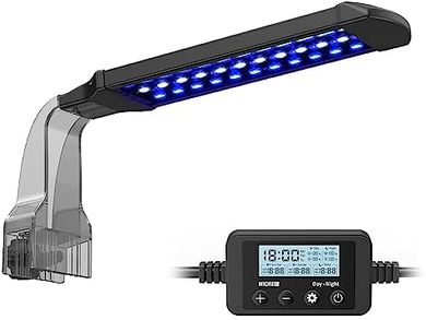 NICREW Marine Clip-On Aquarium Light: LCD Timer, 2 Modes
