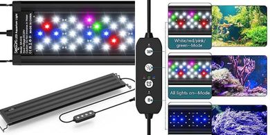 Adjustable LED Aquarium Light with Timer, 18-24", Full Spectrum
