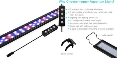 Hygger 9W Full Spectrum Aquarium Light: Extendable, Multi-LED, External Controller (12-18")
