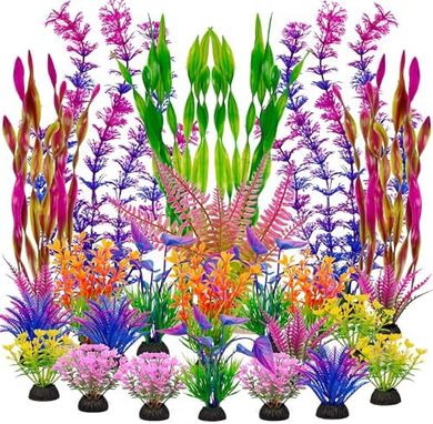 Colorful Artificial Aquarium Plants & Ornaments for Betta & Goldfish
