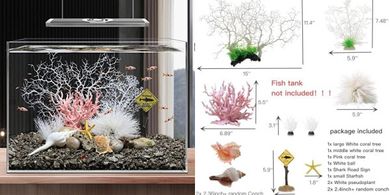 Aquarium Plant & Coral Decor Set (for Betta Fish & Others)
