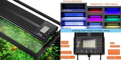 Hygger Extendable LED Aquarium Light: Dimmable, 7 Colors, Timer, Sunrise/Sunset
