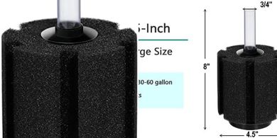 AQUANEAT Aquarium Bio Sponge Filter Breeding Fry Betta Shrimp Nano Fish Tank (Large up to 60Gal)