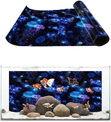 Wonderland Starry Jellyfish Aquarium Background (24.4" x 16.4")
