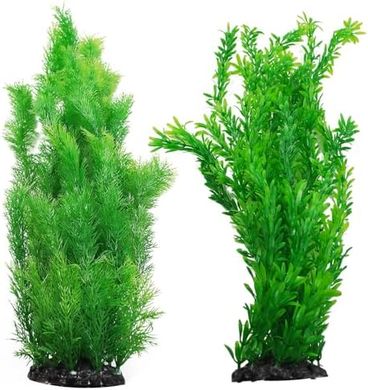 Realistic Tall Aquarium Plants (21.7", Green, 2-Pack)
