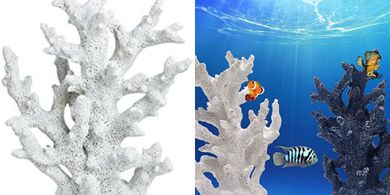 White Resin Coral Aquarium Ornament
