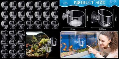 30-Pack Acrylic Aquatic Plant Pots with Suction Cups for Aquascaping
