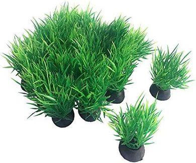 Smoothedo Mini Artificial Aquarium Plants (20-pack, Green)
