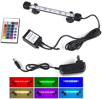 RGB LED Aquarium Lights: Waterproof, Adjustable, Remote Control, 7.5"
