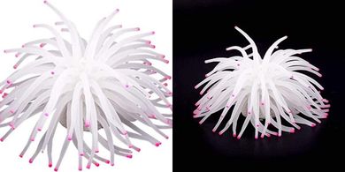 White Silicone Sea Anemone Aquarium Ornament
