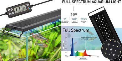 Hygger Smart Aquarium LED: 7-Color, Adjustable Timer, 12"-18" Tank
