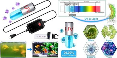 3W/13W Submersible Aquarium & Pond UV Light with Test Card
