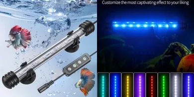 Pawfly 7.5" Aquarium LED Light: 8 Modes, Timer, Submersible