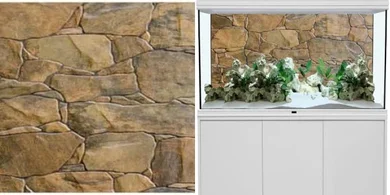 Durable 72x24" Polyester Aquarium Background (Rocky)