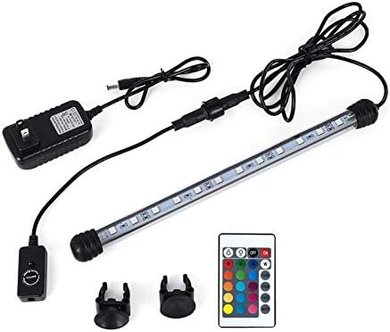Submersible LED Aquarium Light (8", 1.2W, Remote, Color-Changing)