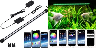 Smart Aquarium LED Light: 16M RGB, App Timer, Auto On/Off

