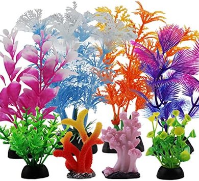 8-Piece Aquarium Plant & Coral Decorations