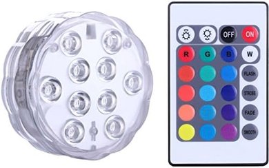 RGB LED Submersible Lights: Waterproof, Battery-Powered, Remote Control